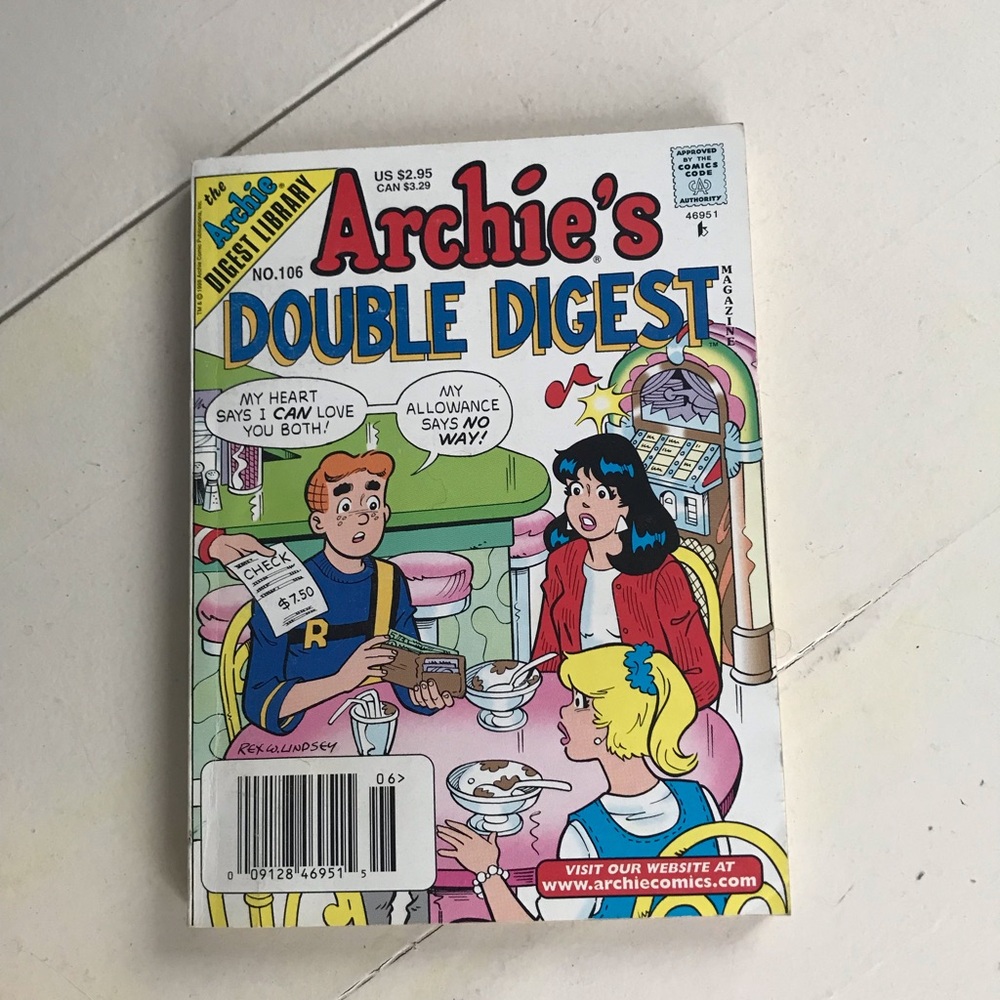 Archie's Double Digest Comic Book #106- Colorful Retro Cover